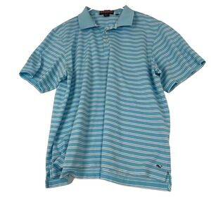 Vineyard Vines Men's size XL Blue Polo Shirt, Classic‎ White Stripes 100% Cotton